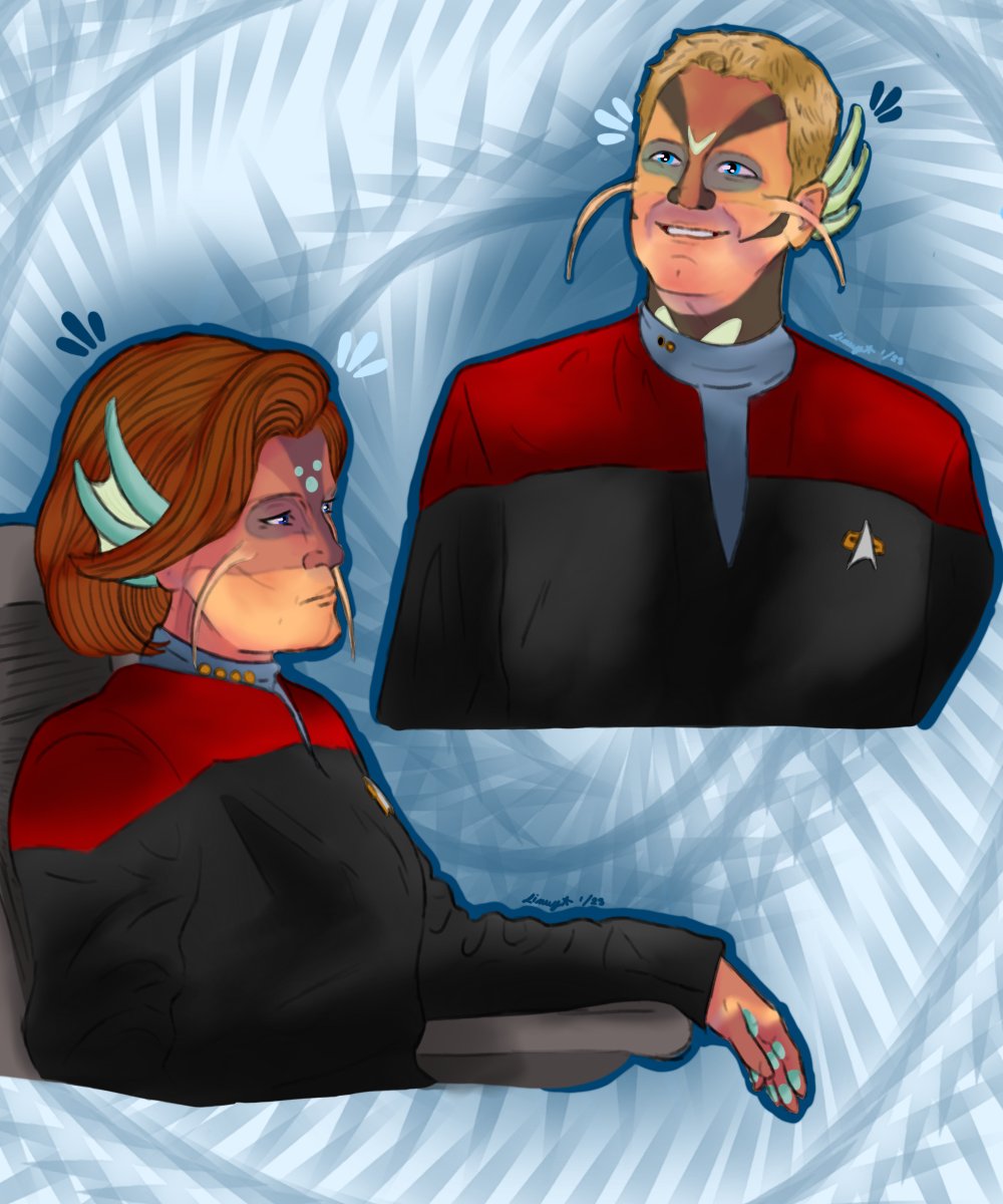 lyria_mar's tweet photo. Happy Threshold Day !!!
This day belongs to @Baylardo and @_maliciousalice thanks for sharing genius threshold design with us.
🥺❤️🦎🦎🦎
#captainjaneway #startrekfanart #TomParis #tresholdday #StarTrekVoyager https://t.co/Ky66NkNVXN