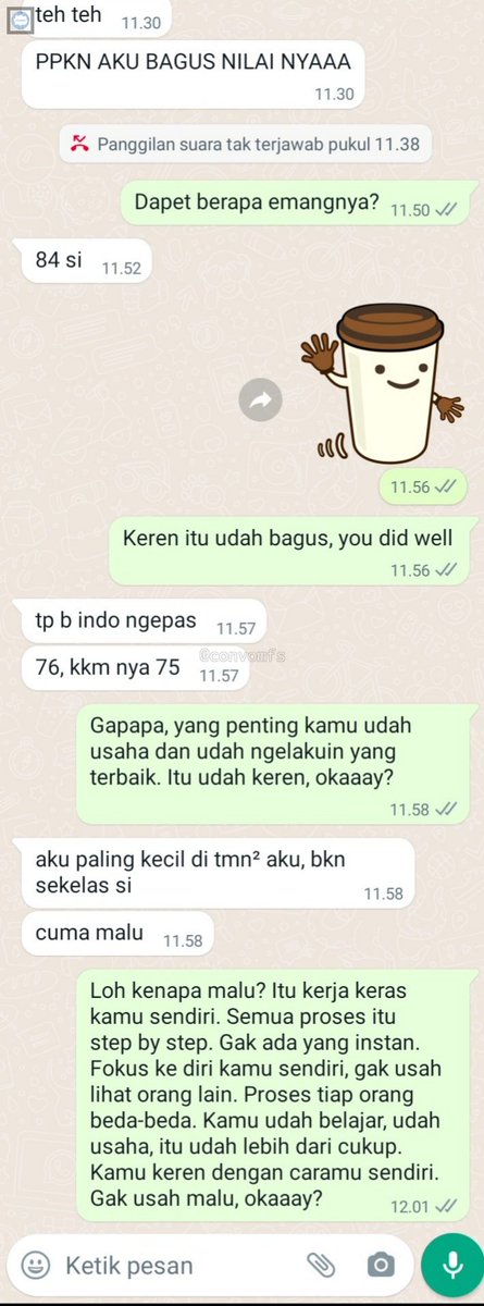 convomfs's tweet photo. Ini aku bener gak sih bilang gini ke adekku... Kok ini kata bunda, dia malah nangis. Aku lagi di kampus soalnya 💭 https://t.co/Dd91WhjQ18