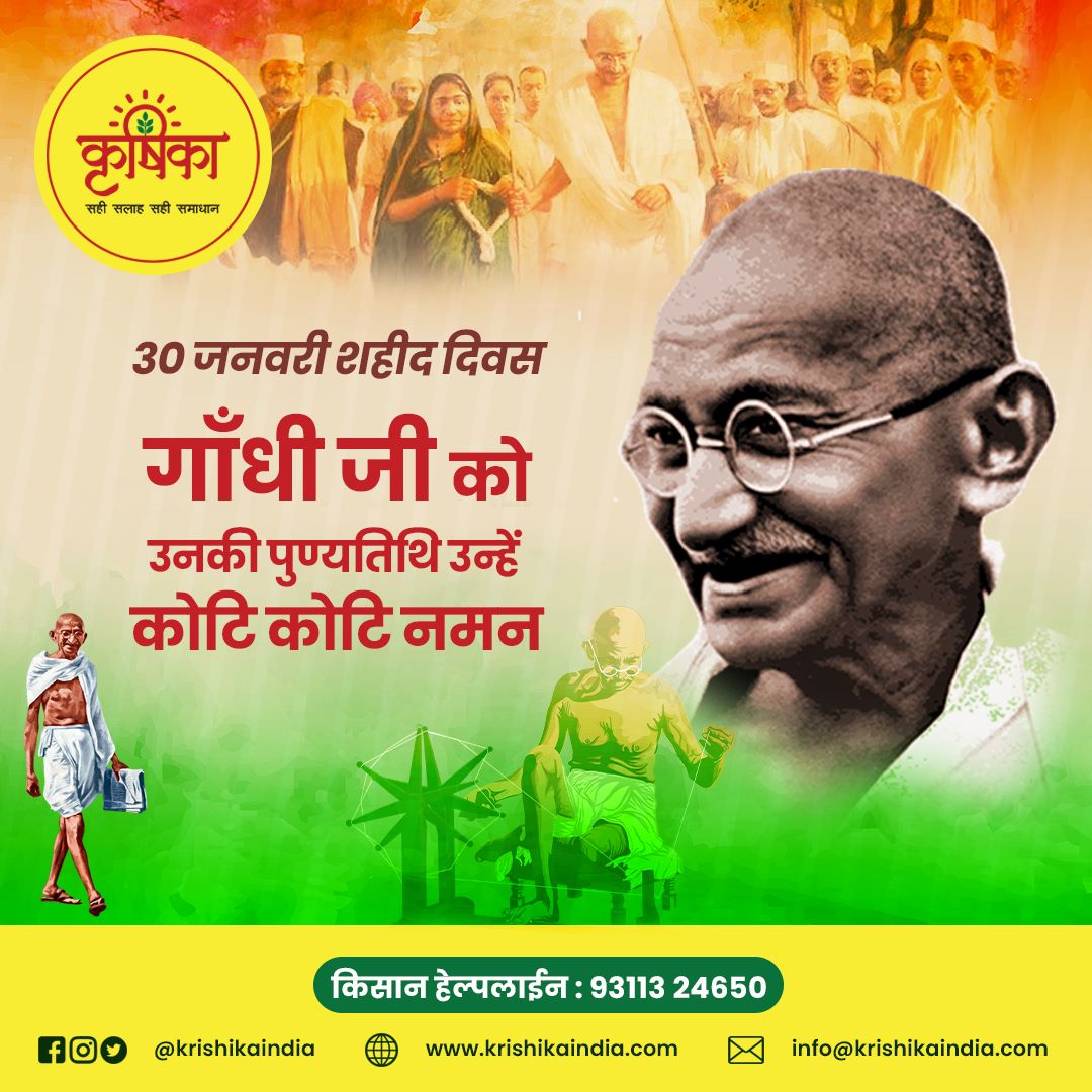 KrishikaIndia's tweet photo. महत्मा गाँधी को उनकी जयंती पर कोटि कोटि नमन 🙏🙏

𝐊𝐫𝐢𝐬𝐡𝐢𝐤𝐚
📱 कृषिका हेल्पलाइन नं - 𝟗𝟑𝟏𝟏𝟑 𝟐𝟒𝟔𝟓𝟎
🌐 https://t.co/VisoeCloFd

#MahatmaGandhiDeathAnniversary #MartyrsDay #india #freedom #krishika #farmer https://t.co/dm3tLQ2BTL