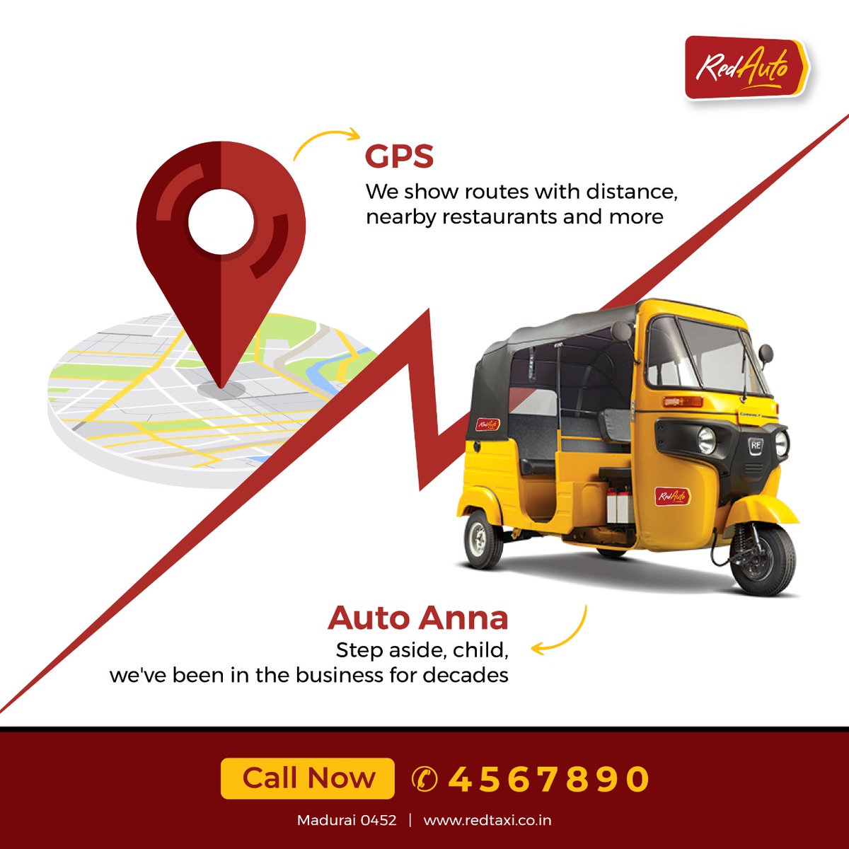REDTaxiInd's tweet photo. Our auto anna knows every route perfectly. Even the GPS can't match his perfection.

#AutoDriver #autorickshaw #auto #madurai #autorickshaw #REDauto #route #map #GPS https://t.co/caTbw2JScU