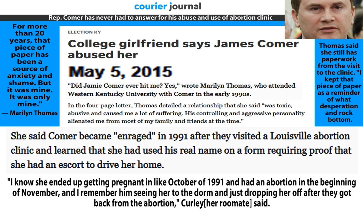 CtObserve's tweet photo. @RepJamesComer @NextRevFNC In an era that informed viewers understand what needs to be addressed before credibility is given, not having guests such as @RepJamesComer answer and settle his own issues, is seen as disrespectful.

"Did Comer ever hit me? Yes," wrote Marilyn Thomas.
https://t.co/yKSe5k9ZOg https://t.co/ulkLMAVXbK