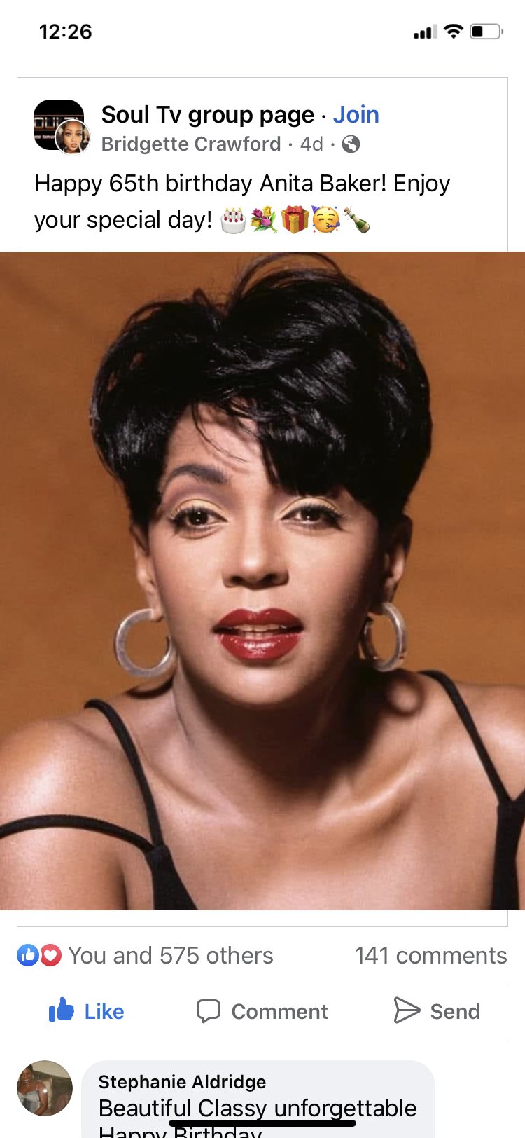 Beautiful Classy unforgettable Anita Baker Happy Birthday 