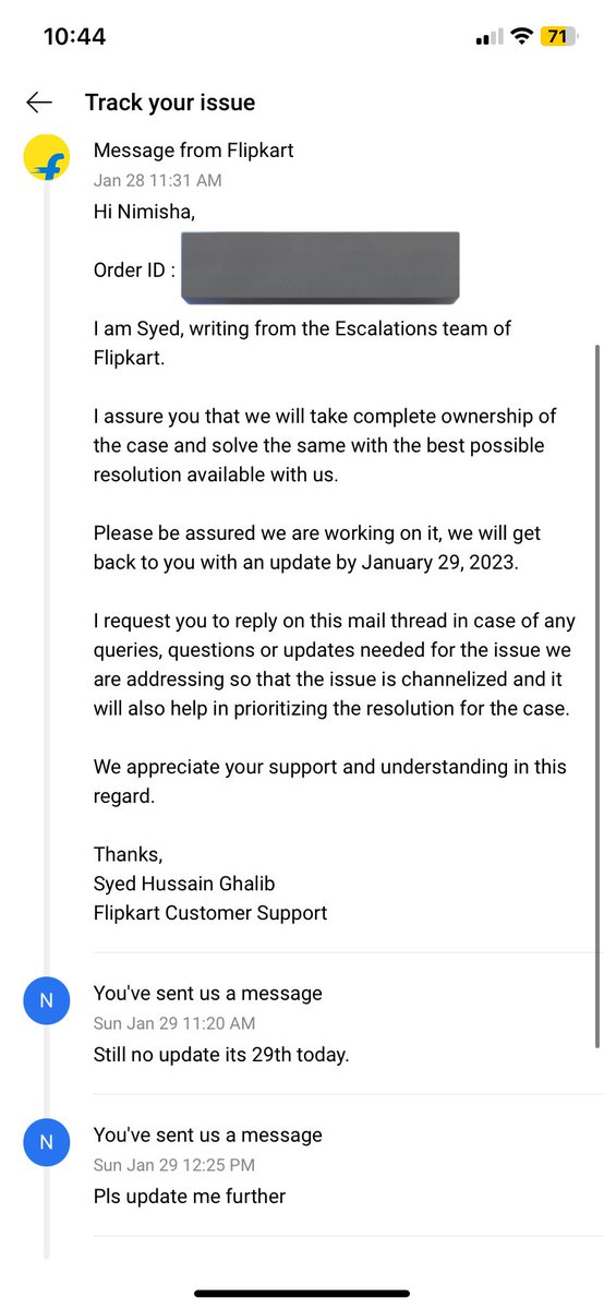 ng1920's tweet photo. Is there any liability towards the customer to reply within the given timeline? @flipkartsupport @_Kalyan_K @googlepixeI I’ve been waiting like a mad since15 days to get a replacementof my damaged phone provided to me wthout hvng open box delivery. Is this ur service? https://t.co/IsJDeaD742