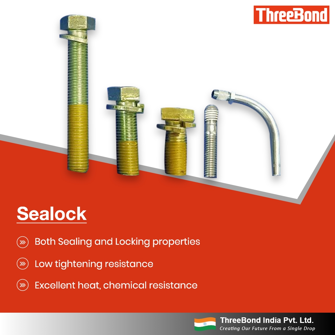 ThreeBondIndia's tweet image. 𝐒𝐞𝐚𝐥𝐨𝐜𝐤
👉 Both Sealing and Locking properties
👉 Low tightening resistance
👉 Excellent heat, chemical resistance
#microencapsulation #threebondindia