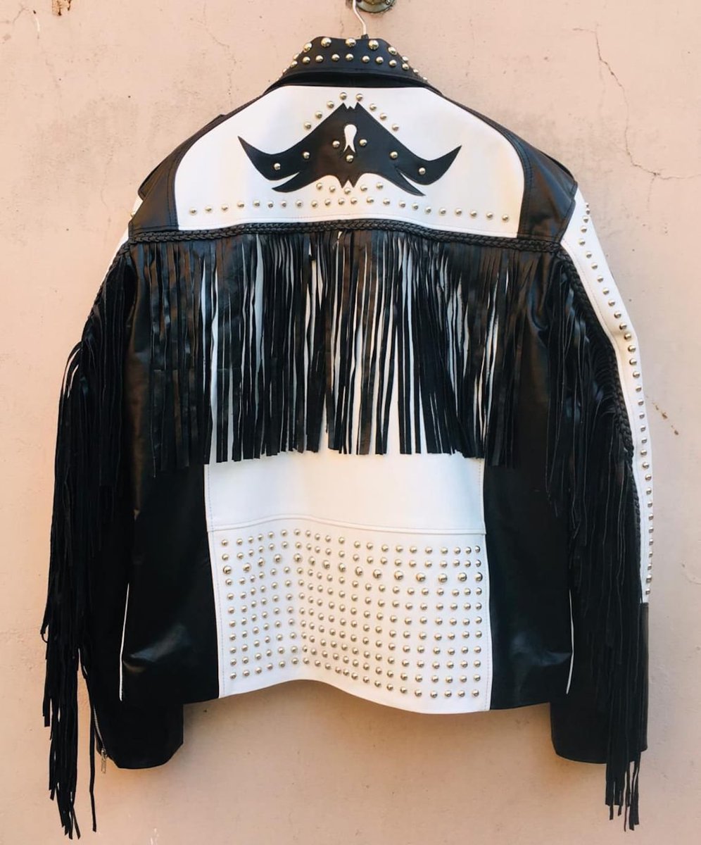 akasaleathers's tweet image. Leather Jacket Studded Men Black &amp;amp; White Studded and Fringed Motorcycle Cowhide Leather Jacket For Boys Biker Leather Jacket Men.
DM for further details and customized orders.
Buy any 2 and get 1 Free.
#studdedjacket #studdedleather #studdedleatherjacket #punk #punkfashion