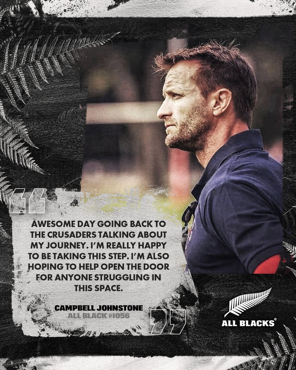 AllBlacks's tweet photo. Much love and support for All Black #1056 Campbell Johnstone for having the courage to share his story and helping create a more inclusive game. 🌈 https://t.co/z9rjOKl1rn