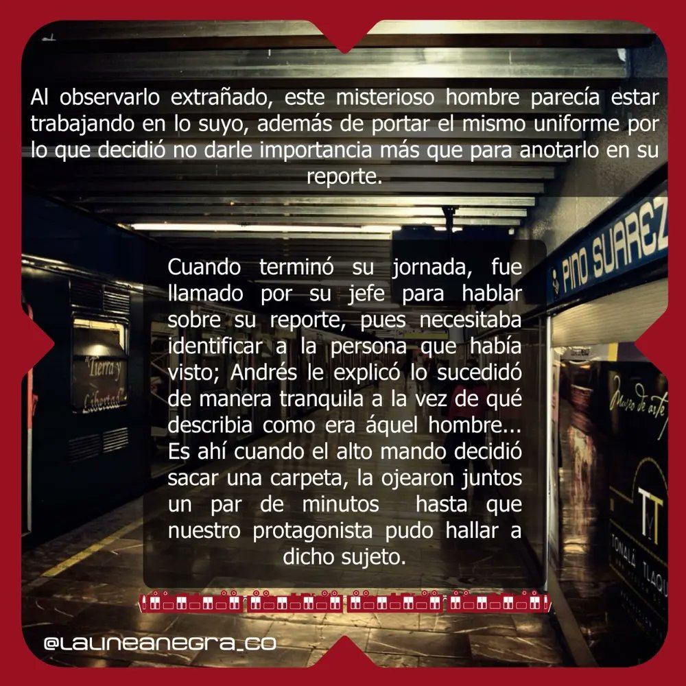 LaLineaNegra_Co's tweet photo. El Fantasma del Metro Pino Suárez 

#Metro #METROCDMX #CDMX #STC #MetroCDMX🚇 #MetroCDMX🚉 #MexicoCity #MetroMomento #MetroChilango #metronautas #metroaficionados #MetroFan #Metrofilia  #LeyendasUrbanas #teror #historiasdeterror #historiasdeculto #metroterror #avisatamientos https://t.co/EmR8pfx0FT