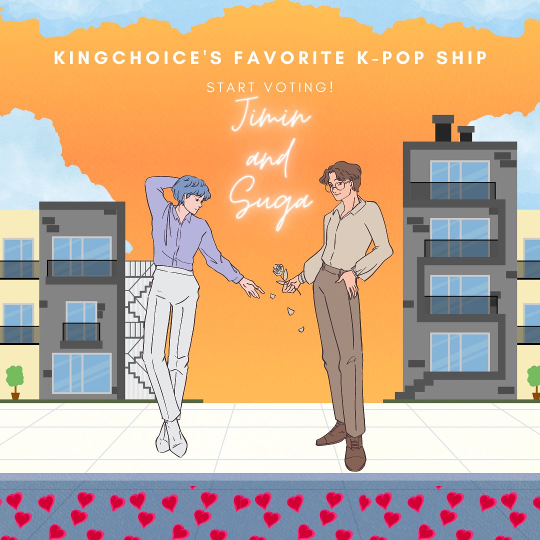kingchoiceme's tweet photo. Are you curious to find out which K-Pop Ship is the most popular?
Are you team #YoonMin? If you want your favorite ship to get the no.1 spot, make sure you're fighting for them in this poll: https://t.co/aVWstqBdlq ๐
#KPopShip #BTS #Jimin #Suga https://t.co/iSzLIec8H8