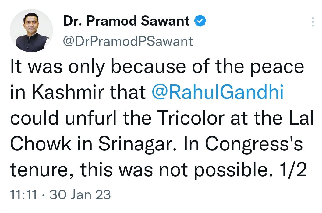 Mdr_b's tweet photo. In congress tenure Mhadei would not have been diverted Mr Pramod Sawant.
Think of Goa instead of shamelessly playing to the tunes of your party bosses for your own self gain...
#NotBeingGoan #Mhadei https://t.co/kXfmFN4f7h