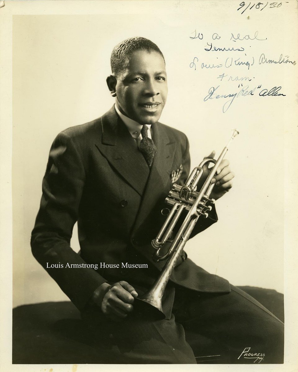 ALHCLindyHop's tweet photo. Trumpeter Henry “Red” Allen is seen here in a publicity photo inscribed to “Louis ‘King’ Armstrong” in 1930
#louisarmstrong #redallen #henryredallen #henryallen #trumpeter #trumpet #dailypops #jazz #music #trumpet https://t.co/enwpIFwqjE