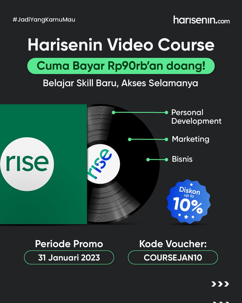 harisenincom's tweet photo. Harisenin lagi ada diskon gila gilaan nihh!🥳😍

Harisenin Bootcamp diskon hingga 50%, Video Course discount 10% dan juga Harisenin ProClass diskon hingga 50%!🤑

Claim diskon nya sekarang juga! Periode promo hanya sampai tgl 31 Januari 2023😱

#harisenincom #jadiyangkamumau https://t.co/ZNBZ62Wdrt