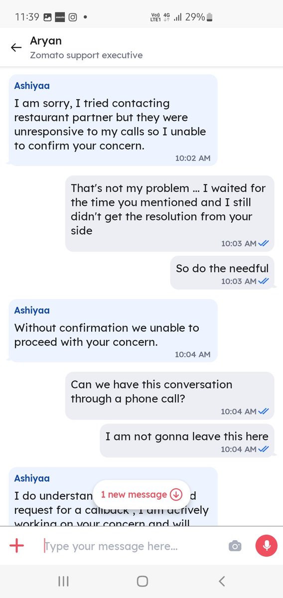 DilliBa77302438's tweet photo. I have contacted to your customer support and just to escape from us they kept switching chat agents and each and everytime I am wasting my time explaining this issue to every new chat agent everytime
This is a very disappointing and horrible experience with @zomato 
#zomatocheat https://t.co/gPMvBaxgrr