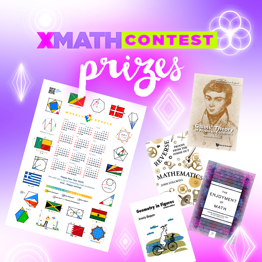 euclidea_app's tweet photo. Thanks to all participants of Xmath!
Everybody has received a wall calendar from Euclidea for 2023 🎁
5 winners got a special prize: "Geometry in Figures" by A. Akopyan with congratulations from the author (https://t.co/PG4VfLBG7L) or eGift card to buy math books 🤩 #xmath #prize https://t.co/uupubAS3ET