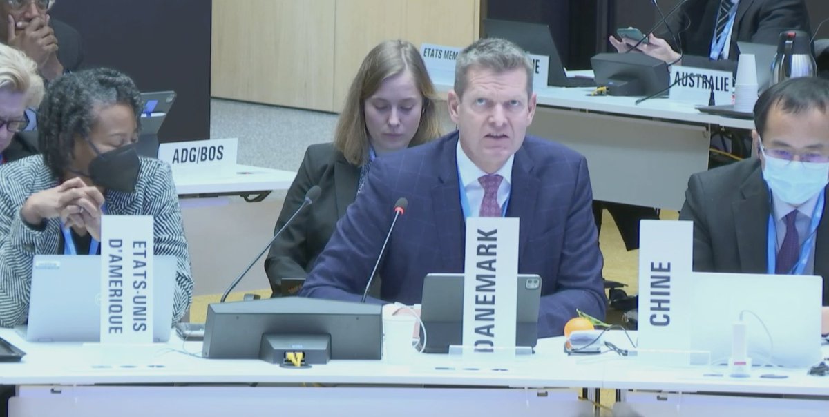 HealthPolicyW's tweet photo. Speaking for #EuropeanUnion, #Denmark condemns #Russia's war on #Ukraine at @WHO #EB152, resulting in almost 750 attacks on health care, 17,023 casualties &amp;  energy &amp; food supply challenges.
#UkraineRussiaWar https://t.co/aW4f9841bX
