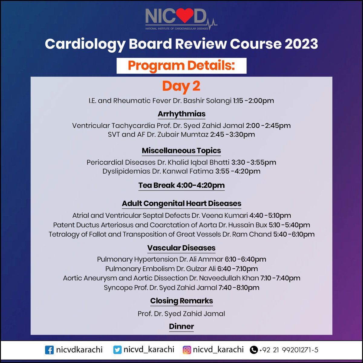 Enhance your knowledge and skills in Cardiology! Join us for a 2-day “Cardiology Board Review Course” on Feb 3rd & 4th. Network with industry experts and expand your professional horizons.

#NICVD #BoardReviewCourse #ContinuingEducation #MedicalProfessional #HealthcareLearning