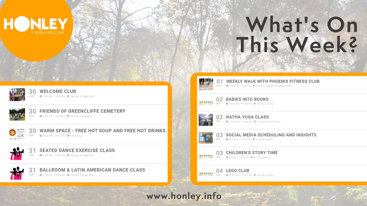 Wanting to keep active around Honley? Or looking to try your hand at a new hobby?

Then check out our 'What's On' page to see what our community has to offer - There's something for everyone!

#Honley #KeepItLocal #Community #Activities #Hobbies