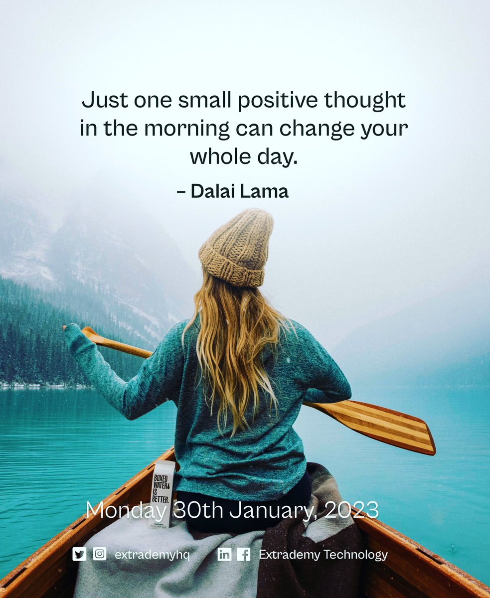 joinextrademy's tweet photo. Start with a positive thought today.
.

.

.

#happymonday #mondayquotes #mondaymotivation https://t.co/45MrePKaSf