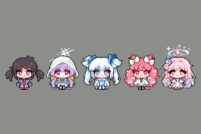 Chibis!(for commission and art raffle)#pixelart #pixel #pixelartist #ドット絵 #픽셀아트 