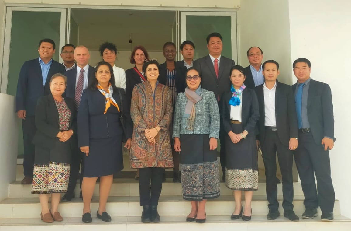 On their visit to #LaoPDR, <a href="/IFAD/">International Fund for Agricultural Development</a> AVP <a href="/Jo_Puri/">Dr. Jo Puri</a> &amp; Asia Pacific Regional Director <a href="/ReehanaRaza/">Reehana.Raza</a> met Bounkham​ Vorachith, Min of Environment, to identify key areas of partnership that can help smallholder farmers adapt to #ClimateChange - as they are usually hit hardest.