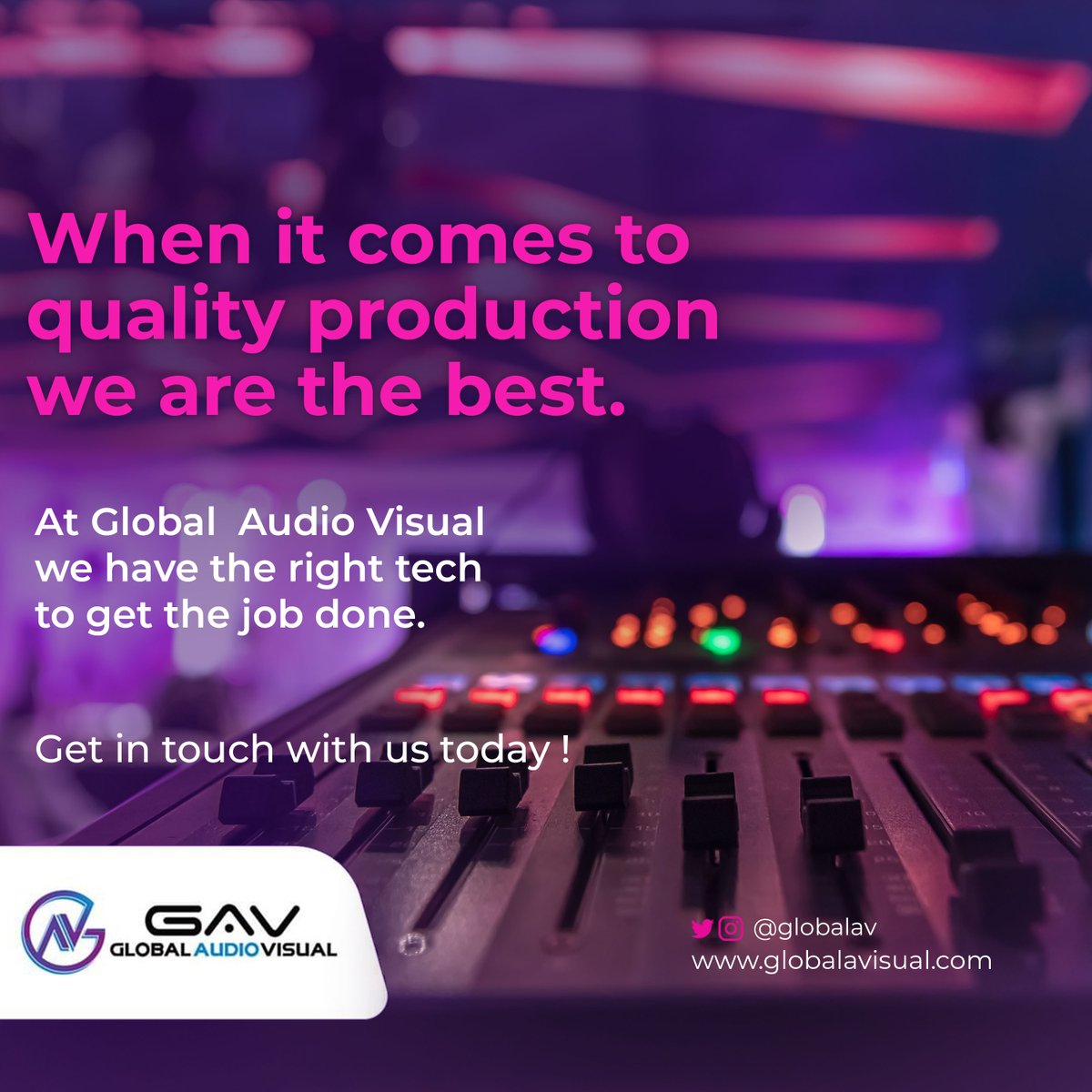 'Bringing your events to the next level with our expert audio visual production and unparalleled event planning and execution

Get in touch with us today 

 #AVproduction #eventplanning #eventdesign'#AVmagic #eventplanning #executionperfection'