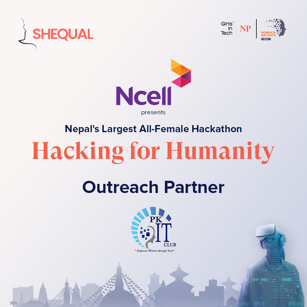 shequal_org's tweet photo. Announcing our Outreach Partner; PK-IT Club for @Ncell presents Nepal's Largest All female Hackathon; Hacking for Humanity!
#h4h #allfemalehackathon #hackathon #itshertime https://t.co/k8ONmnNaQw