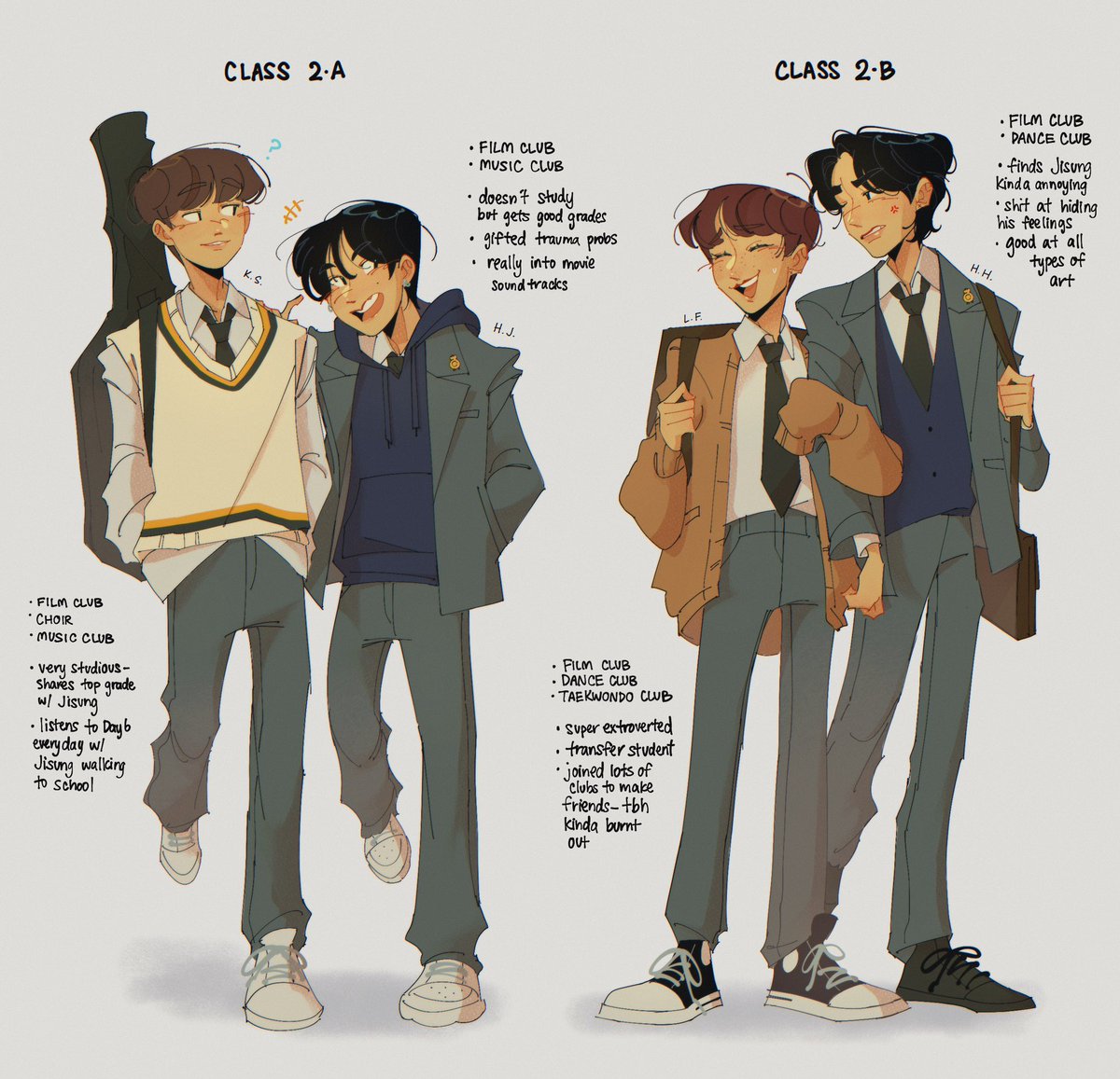 jae_draws_'s tweet photo. the 00z in the on track au! 
#Seungmin #Han #Felix #Hyunjin #StrayKids #skzfanart https://t.co/sZ9b57dR2K