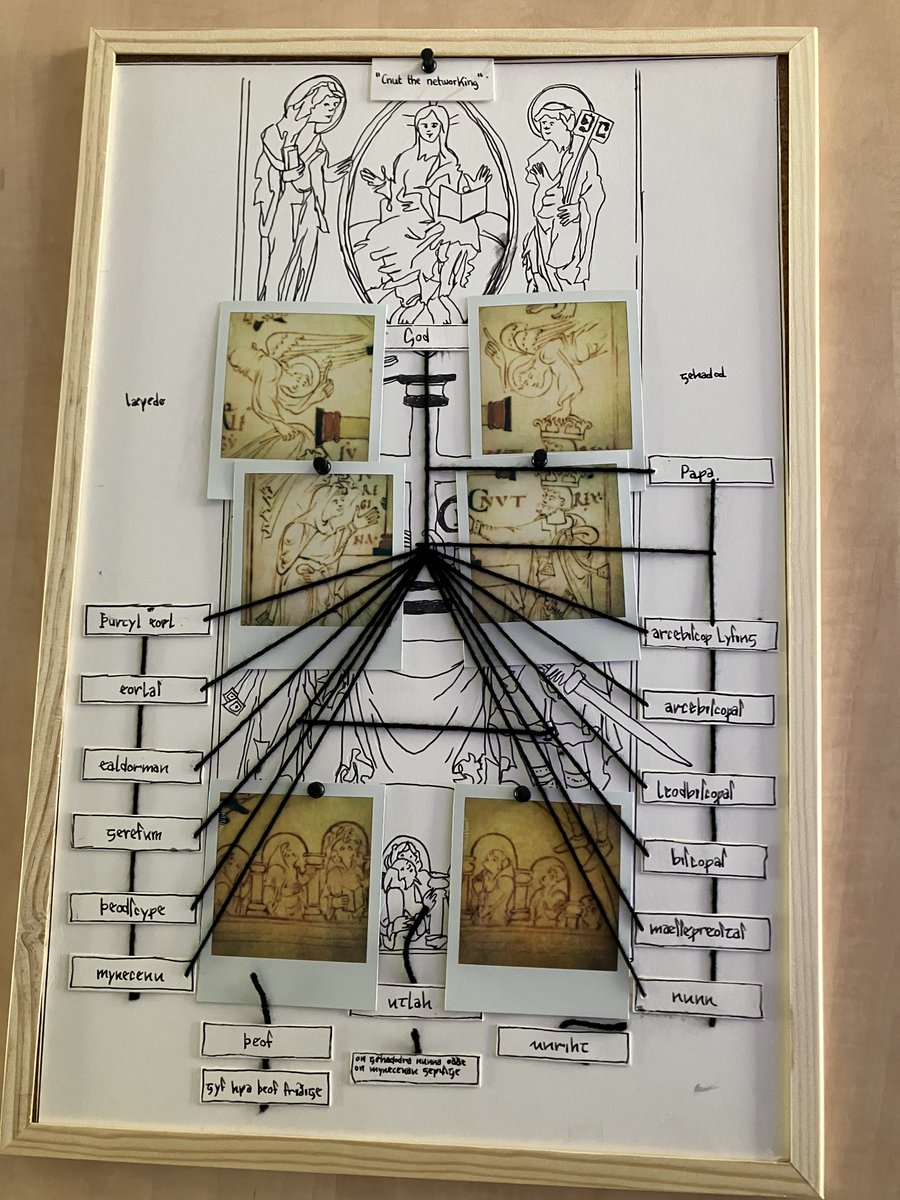 Look at this incredible piece of work from a BA student, illustrating how <a href="/CanutusRex/">King Cnut the Great</a> was a NetworKing using the Liber Vitae image from <a href="/britishlibrary/">British Library</a> Stowe MS 944 and groups named in the Oxford law code. #studentsarethebest