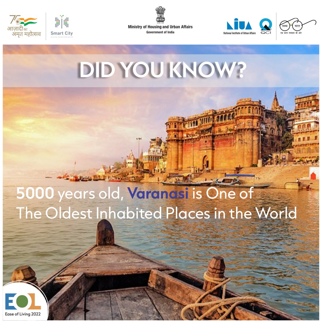 Situated on the banks of the river Ganges, the holy city of Banaras or Varanasi is at least 3000 years old. According to Hindu Mythology, Lord Shiva found this city 5000 years ago. #easeofliving2022 #MyCityMyPride