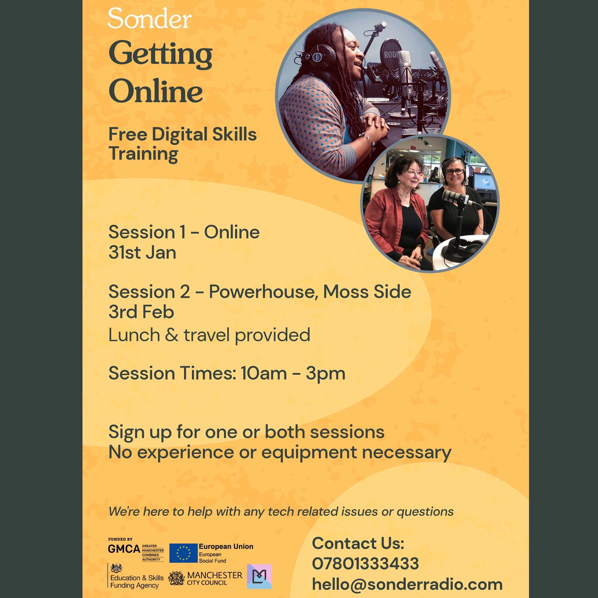 It’s not too late to book onto our Getting Online sessions- tomorrows session is online so call us on 07801333433 or email hello@sonderradio.com to secure your place and get the link! 📻 #sonder #radiocourse #digitalskills