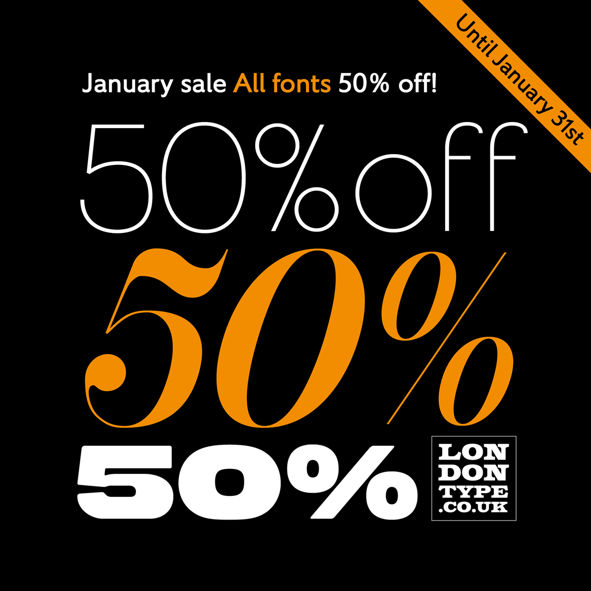 ldntype_foundry's tweet photo. Last 2 days of our London Type January sale. All fonts 50% off until midnight on Jan 31st. Fill your boots!
https://t.co/uz5EGrl6XJ #typography #fonts #design #typeface #newtype https://t.co/0FfV7Z7q2b