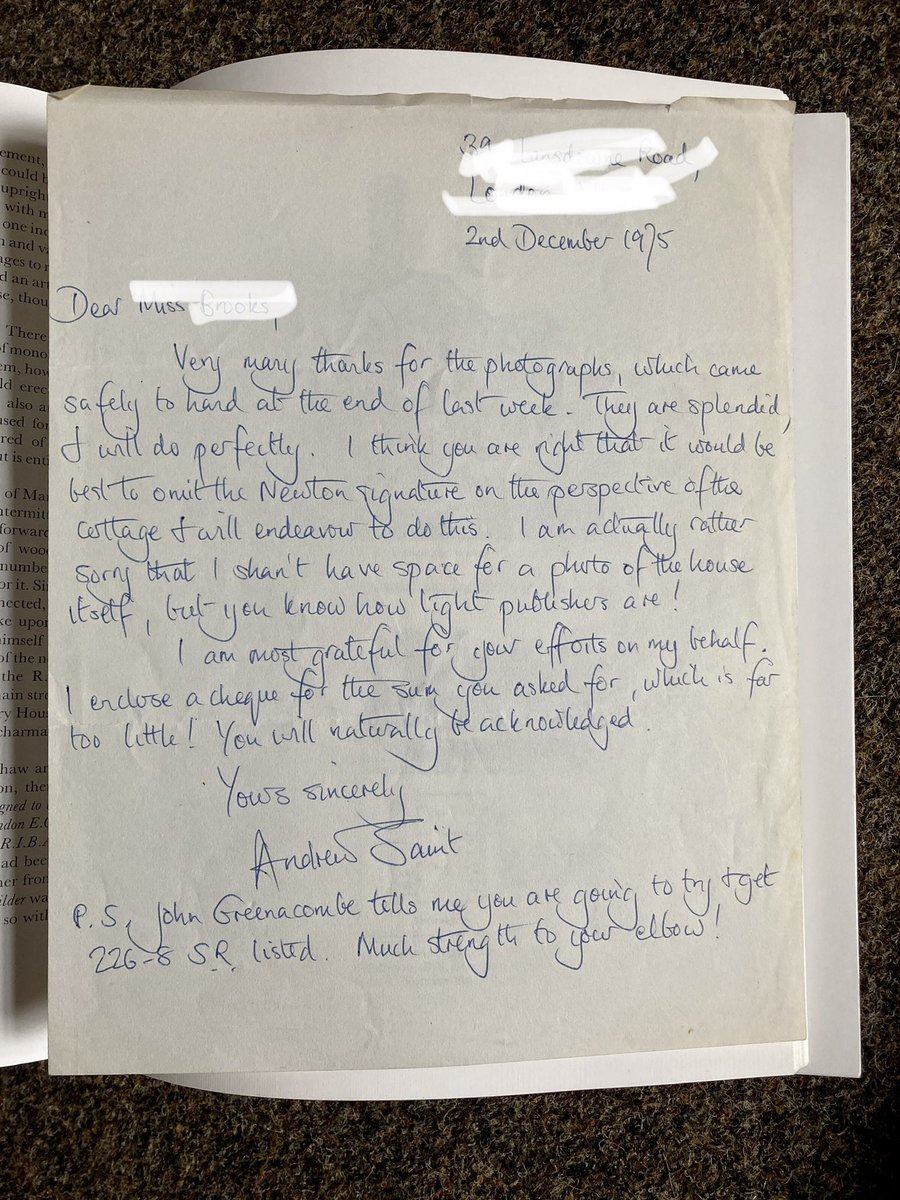 NotRock's tweet image. Tracked down a reasonably priced copy of Andrew Saint’s Norman Shaw book and this was inside bookmarking Cottages Sydenham Road, Croydon @OSaumarezSmith #inclusions #architecture