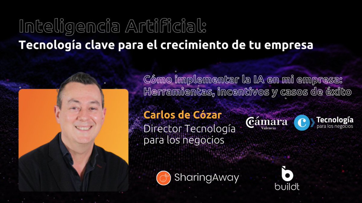 TICnegociosVLC's tweet photo. Proyecta el futuro de tu empresa con #InteligenciaArtificial 🧠🚀
🎙️@ccozar, Director de @TICnegociosVLC, será uno de los ponentes de este eventazo organizado por @SharingAway y #Buildt sobre #IA y #NoCode aplicado a empresas🔥
Inscríbete GRATIS 🔝👇
🔗https://t.co/E8zEtsmKyT🔗 https://t.co/S3Go1VgThU