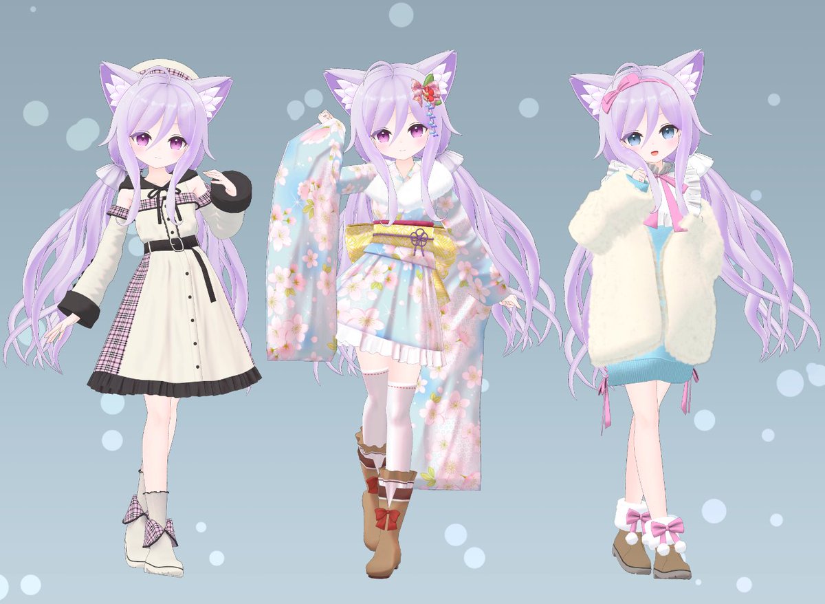 「残ってた『スプリングガール衣装』『ふわもこスノーガーリー衣装』『おでかけロリータ」|寺井のイラスト