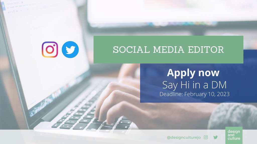 Design and Culture Journal (@designculturejo) on Twitter photo APPLY NOW | Hi everyone! This is Lisa Sneijder inviting you to take over my role of Social Media Editor at Design & Culture Journal! Email Macushla Robinson macushla.robinson@uconn.edu with your cover letter and CV. #applynow Deadline February 10, 2023. APPLY NOW | Hi everyone! This is Lisa Sneijder inviting you to take over my role of Social Media Editor at Design & Culture Journal! Email Macushla Robinson macushla.robinson@uconn.edu with your cover letter and CV. #applynow Deadline February 10, 2023.