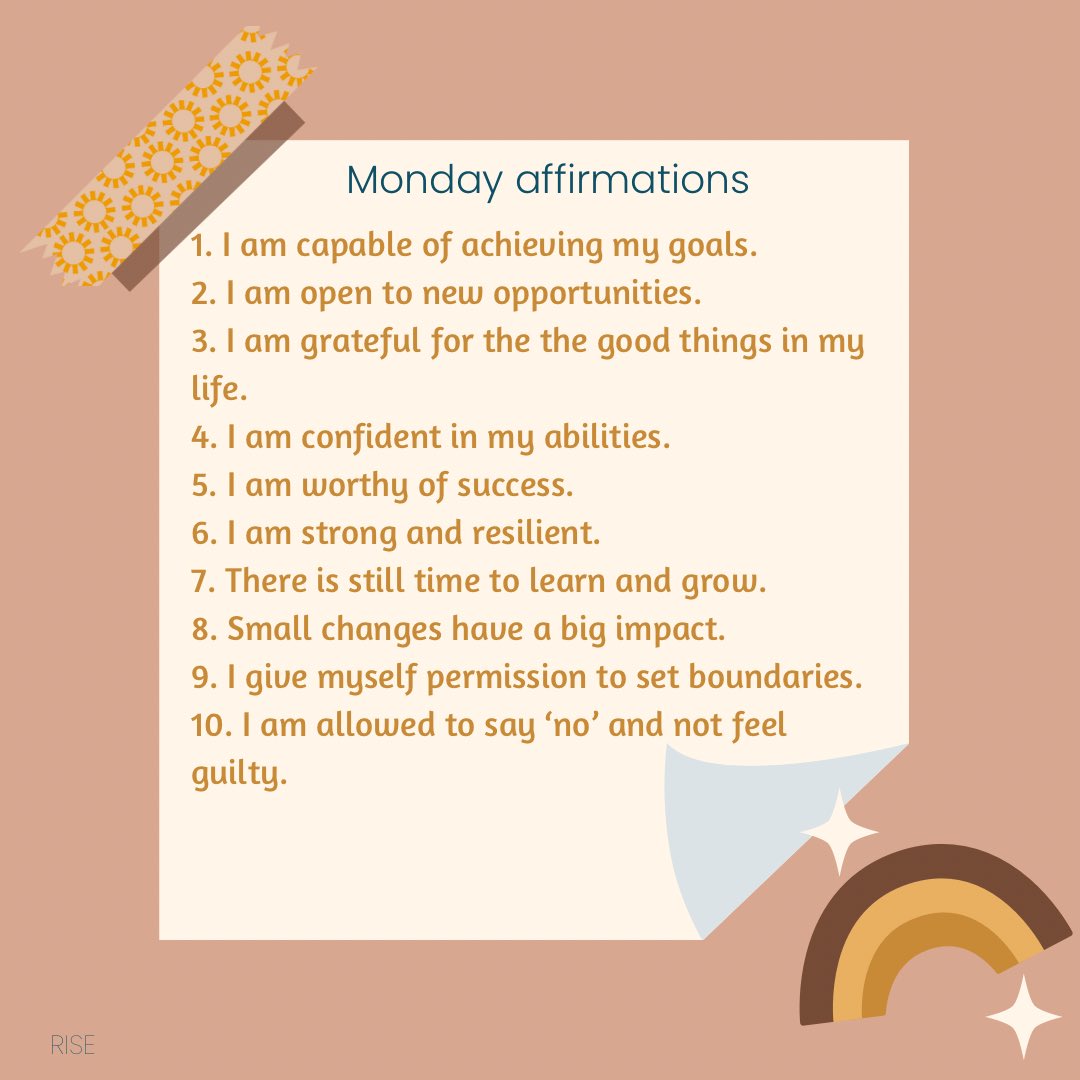 Your Monday affirmations 💕

📌 remember our support group runs on Monday evenings, DM for more information!

#mentalhealth #sheffieldcharity #Affirmation #Sheffield