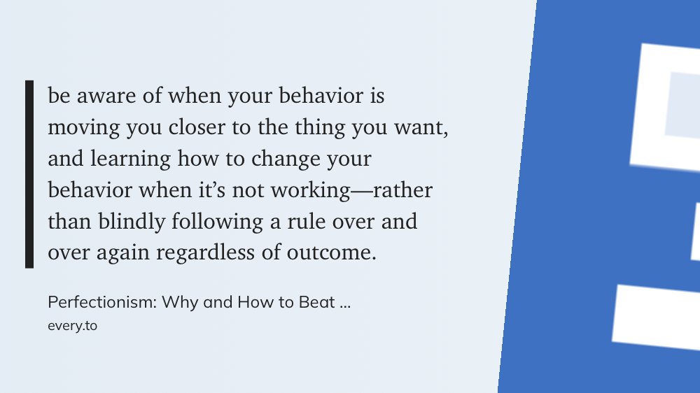 alfredleon's tweet photo. This resurfaced today via @readwise. From https://t.co/ULDcmGsvcG, an article describing action related to perfectionism and how they can both drive us to better or hold us back. https://t.co/IeT27Cp3XW