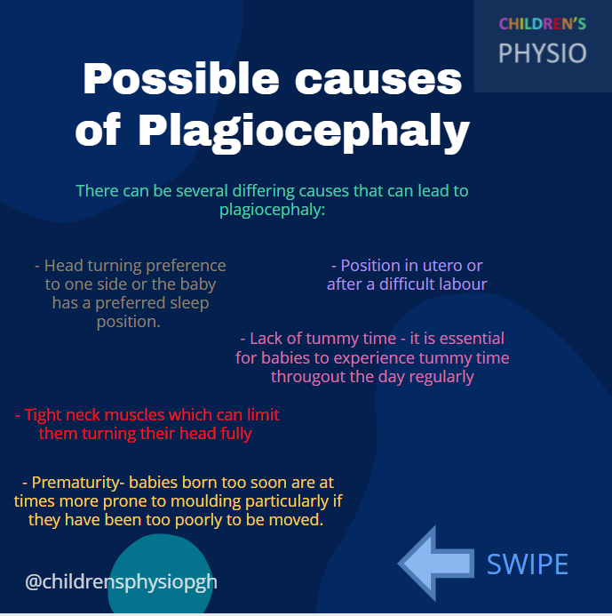 ChildphysioPGH's tweet photo. Lets talk baby head shapes. 

Starting with Plagiocephaly.  A term you may or may not have heard before but here is an infographic on what the causes are and how to manage this. https://t.co/OeOakOXdOC