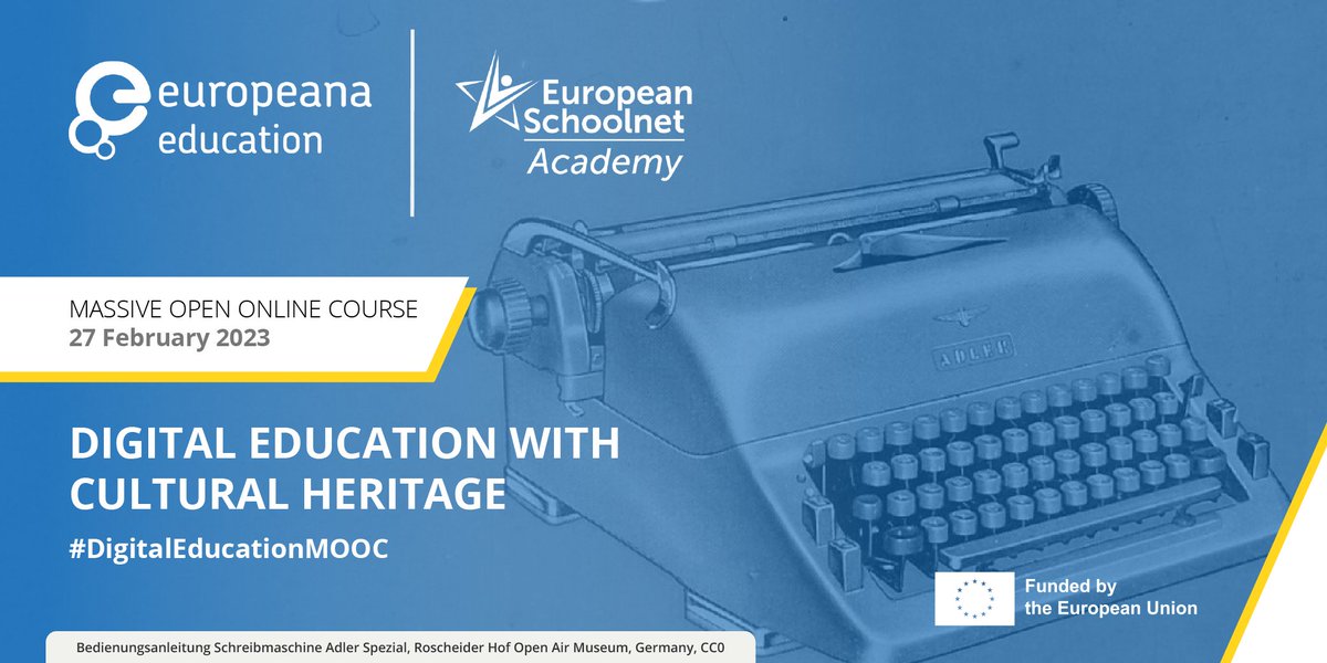 Register to <a href="/Europeanaeu/">Europeana</a>'s "Digital Education with Cultural Heritage" #MOOC to learn about the #educational potential of #digital cultural heritage and implementing it in educational activities.
📆 #DigitalHeritageMOOC starts on 7 February
Sign up 👉 bit.ly/DigitalHeritag…
