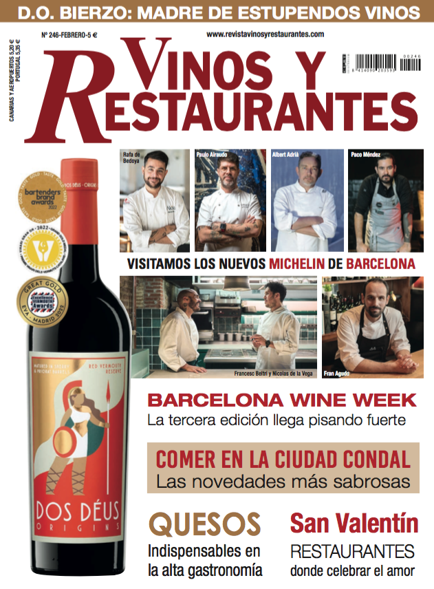 Este febrero en portada el <a href="/VermouthDosDeus/">Dos Déus</a> y los nuevos restaurantes con estrella <a href="/GuiaMichelin_ES/">La Guía MICHELIN</a> de #Barcelona liderados por chefs como <a href="/RafaDeBedoya/">Rafa De Bedoya</a> <a href="/elcordobesss/">Paulo Airaudo</a> <a href="/albertadriapro/">Albert Adrià Projects</a> <a href="/PacoMendezV/">Paco Méndez</a> o <a href="/AgudoRedondo/">Francisco José Agudo Redondo</a>. También hablamos de la <a href="/bcnwineweek/">Barcelona Wine Week</a> <a href="/dobierzo/">C.R.D.O. Bierzo</a> y de #SanValentin