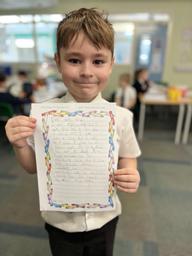 asaleavers27's tweet photo. I am really proud of the progress this young man is making in writing. Presentation has improved greatly and he is applying his phonics knowledge :) #ASAwriting https://t.co/nZxvlTVNll