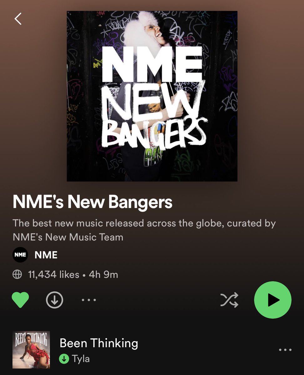 Straight to the top of <a href="/NME/">NME</a>’s New Bangers playlist 🔥 Go <a href="/Tylathecurator/">Tyla ‎ ‎ ‎</a>!!! 

spoti.fi/3TdgMer