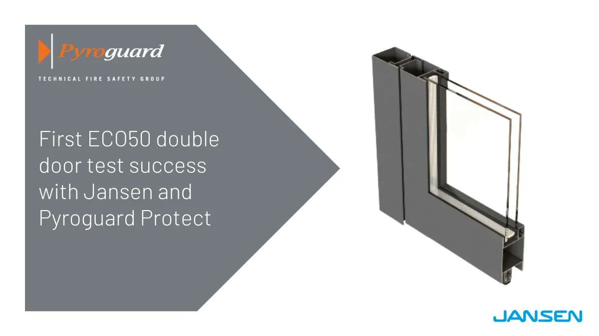 pyroguard's tweet photo. Another resounding #firetest success, thanks to our ongoing collaboration with Jansen 👍
This marks the very first time Pyroguard Protect EW60 has been tested in an Economy 50 double door system & we’re delighted to say it passed with flying colours: https://t.co/lc37jlF5mo https://t.co/ZtoV9iuzjL