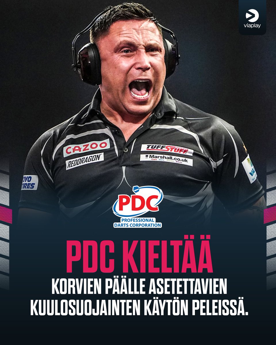 Uuden säännön mukaan kuulosuojaimet sekä kuulokkeet ovat jatkossa kiellettyjä PDC:n alaisissa darts-otteluissa. 🎧❌

Korvien sisään asetettavat korvatulpat ovat edelleen sallittuja. #dartsfi
