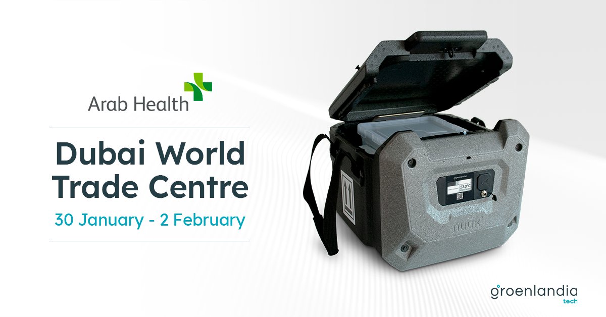 👨🏻‍🔬 In Groenlandia we improve the health logistics chain for cold transport of small samples in real time, and we would be delighted to meet you in-person at @Arab_Health. 

📍Dubai World Trade Centre from 30 Jan - 2 Feb 2023
