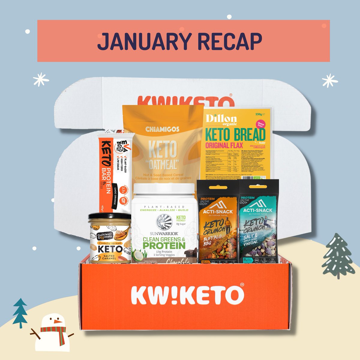 kwiketo's tweet photo. 👉 The January Collection for our monthly subscription boxes (Original &amp; Premium, Extra-20 and Supplement Boxes) was filled with 6 to 20 top-quality Keto goodies from all around the world. #kwiketo #ketodiet #Ketogenic #keto #lowcarb #Carnivore #carnivorediet https://t.co/3OXAU1mHH7
