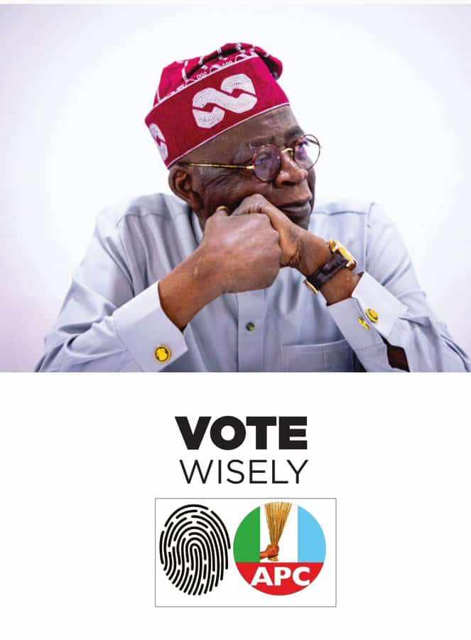 BanjiComr's tweet photo. Tinubu for President 2023: Let The Man Who has built men build a better Nigeria!
Vote APC
#Tinubu #APCAlltheway https://t.co/HvoxK8iERX