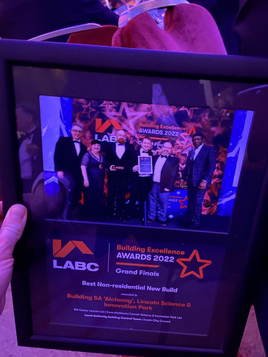 Core were delighted to receive the national <a href="/labcuk/">LABC</a> award for best new build development last week for Building 5A at <a href="/LincolnSIP/">Lincoln Science & Innovation Park</a>  Delivered with RG Carter <a href="/GleedsGlobal/">Gleeds</a> <a href="/CPWengineering/">CPW</a> #LSIP #teamlincolnshire