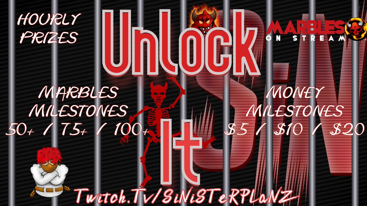 🔓Unlock It #GameShow #Event🚨

👉MON JAN 30TH ~ 9 AM ET Twitch.Tv/SiNiSTeRPLaNZ

💥#MarblesOnStream, Money, #Marijuana
💥Hourly 💰 &amp; #Solana #NFT Prizes
💥#420friendly #Community

☮️#RealOnes Like &amp; Retweet
🔥#HotnessWorthSpreading