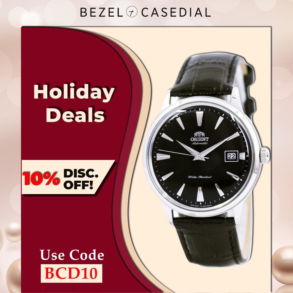 Bezel_Case_Dial's tweet photo. Orient 2nd Generation Bambino Classic Automatic Black Dial FAC00004B0 Men's Watch

Get 10% off using code BCD10 for all Watches 🎁🎉

Shop Now: https://t.co/EtMEuXUsqz

#menswatchesstyle  #bestwatches 
#Orientautomaticwatch #Orientlover #Orientwatches https://t.co/wLbtpP1xLZ