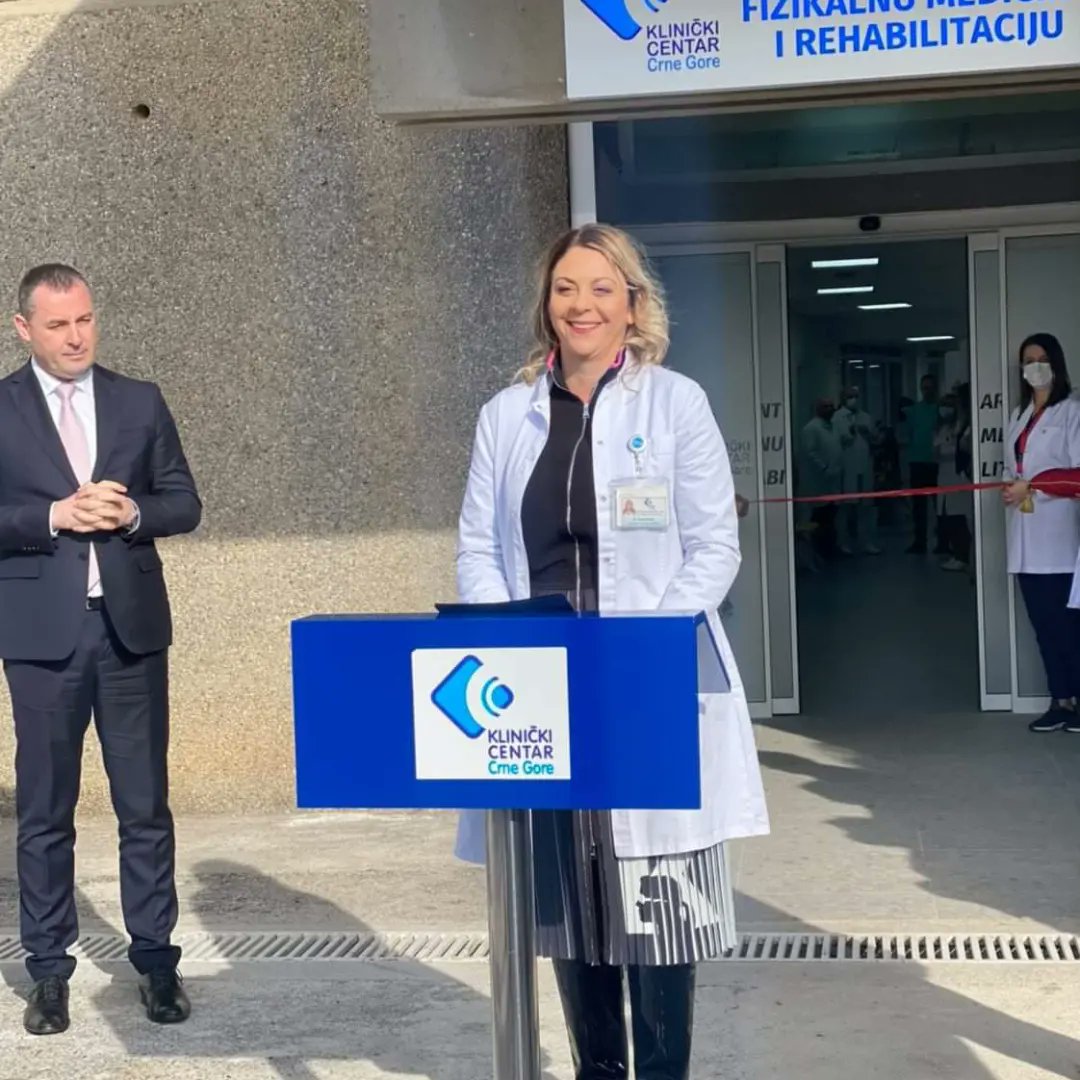Svečano obilježena rekonstrukcija Centra za fizikalnu medicinu i rehabilitaciju <a href="/klinicki_centar/">Klinički centar Crne Gore</a>
Javnosti su se ovim povodom obratili ministar zdravlja Dragoslav Šćekić <a href="/MinZdravlja/">Ministarstvo zdravlja Crne Gore</a>,  direktorica KCCG dr Ljiljana Radulović i dr Sonja Nejkov, direktorica Centra.